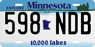 MN license plate 598NDB