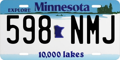 MN license plate 598NMJ