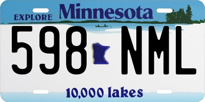 MN license plate 598NML