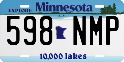 MN license plate 598NMP