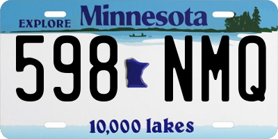 MN license plate 598NMQ