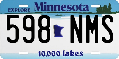MN license plate 598NMS