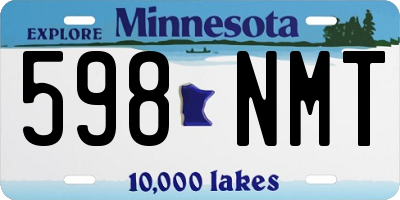 MN license plate 598NMT