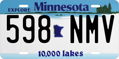 MN license plate 598NMV