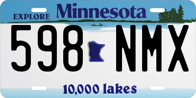 MN license plate 598NMX