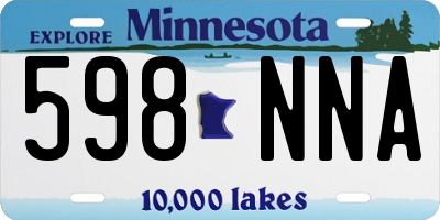 MN license plate 598NNA