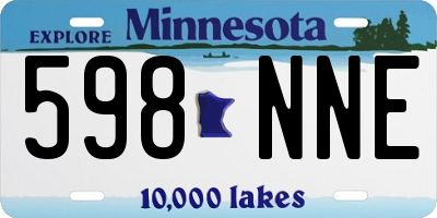 MN license plate 598NNE