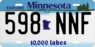 MN license plate 598NNF