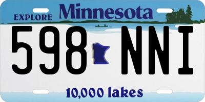 MN license plate 598NNI