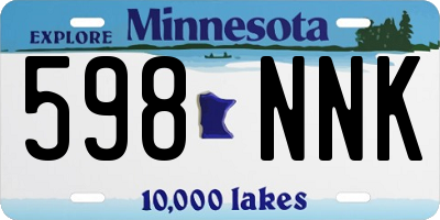 MN license plate 598NNK