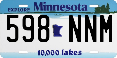 MN license plate 598NNM