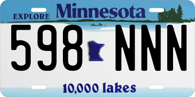 MN license plate 598NNN