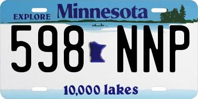 MN license plate 598NNP