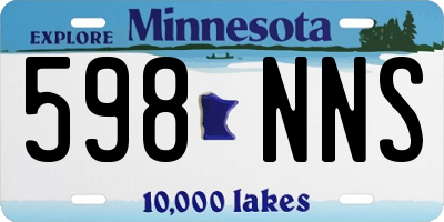 MN license plate 598NNS