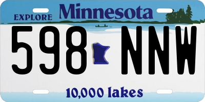 MN license plate 598NNW