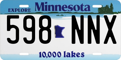 MN license plate 598NNX