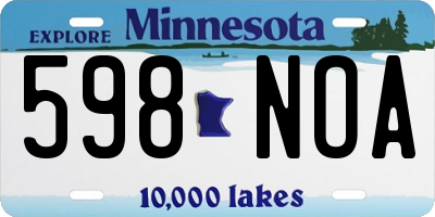 MN license plate 598NOA