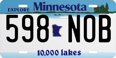 MN license plate 598NOB