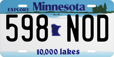 MN license plate 598NOD