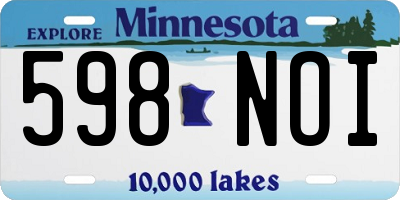 MN license plate 598NOI