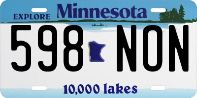 MN license plate 598NON
