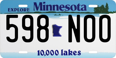 MN license plate 598NOO