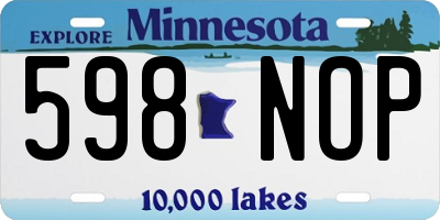 MN license plate 598NOP