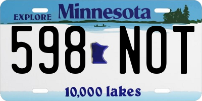 MN license plate 598NOT