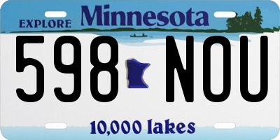 MN license plate 598NOU