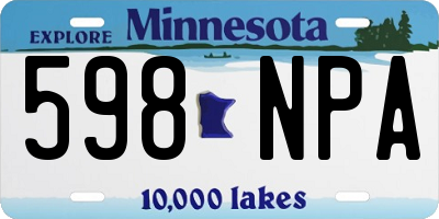 MN license plate 598NPA