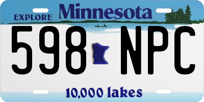 MN license plate 598NPC