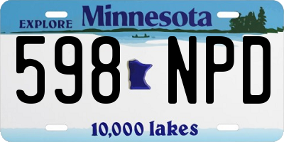 MN license plate 598NPD