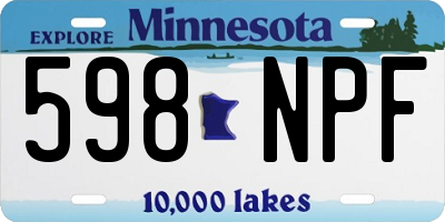 MN license plate 598NPF