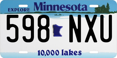 MN license plate 598NXU