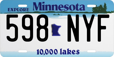 MN license plate 598NYF