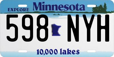 MN license plate 598NYH