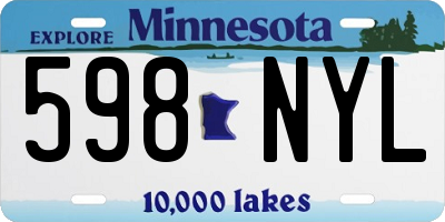 MN license plate 598NYL