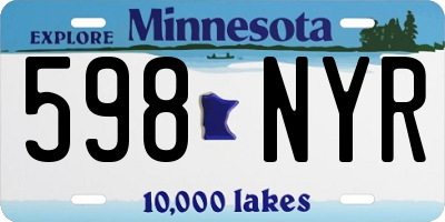 MN license plate 598NYR