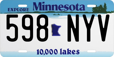 MN license plate 598NYV