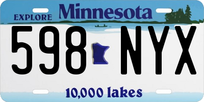 MN license plate 598NYX