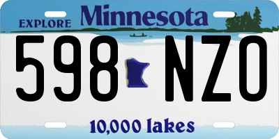 MN license plate 598NZO