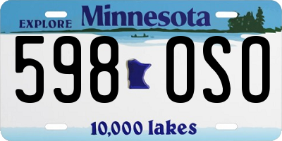 MN license plate 598OSO