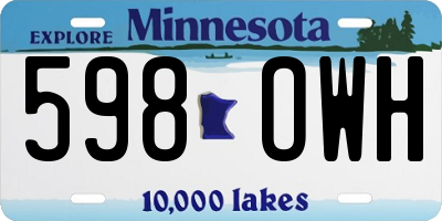 MN license plate 598OWH