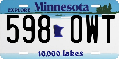 MN license plate 598OWT