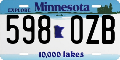 MN license plate 598OZB