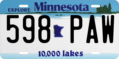 MN license plate 598PAW