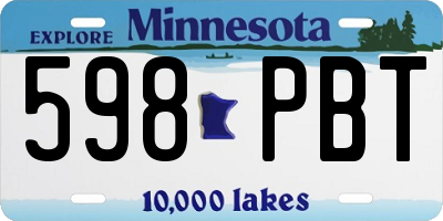 MN license plate 598PBT