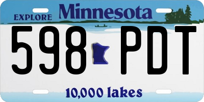 MN license plate 598PDT