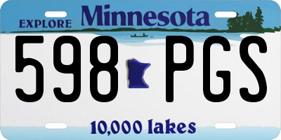 MN license plate 598PGS