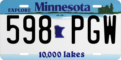 MN license plate 598PGW